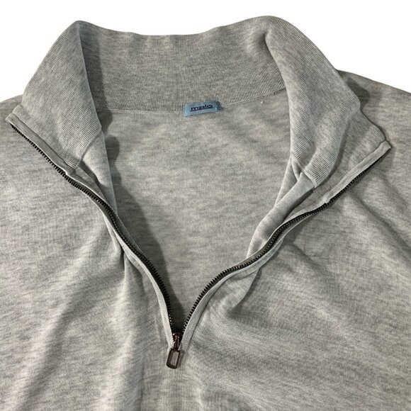 Malo Mens 1/2 Zip Pullover Sweater 56 US/46 XXXL Gray Cotton DEFECT - Picture 5 of 13